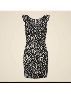 Love Notes Princess Polly Black White Sleeveless Bird Abstract Dress Size Small